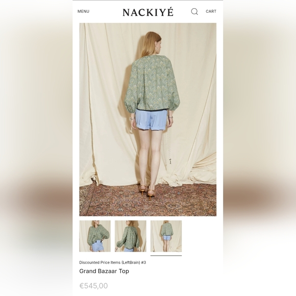 Nackiye Top Grand Bazaar In Aqua Peacoack 38 Sz US 6 Missing Pin READ - Picture 3 of 8